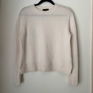 Quince Mongolian Cashmere 2.0 Boxy Crewneck Sweater in Ivory Size Small Luxury